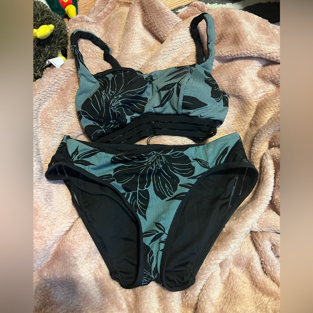 Blue tropical bikini